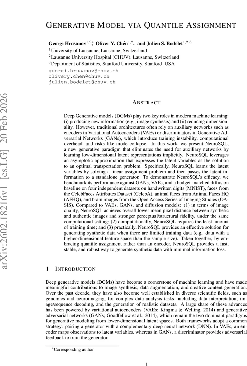 Generative Model via Quantile Assignment