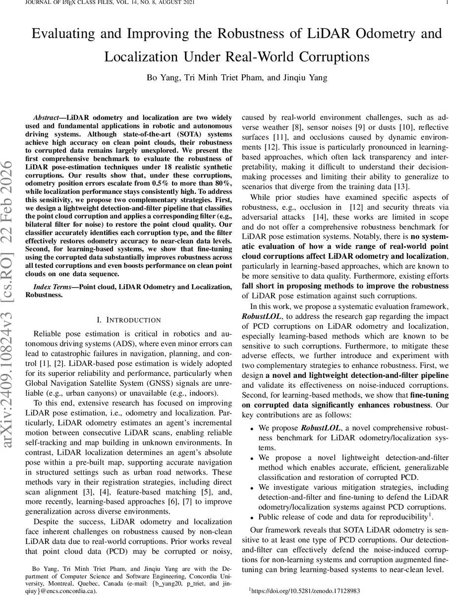 Evaluating and Improving the Robustness of LiDAR Odometry and Localization Under Real-World Corruptions