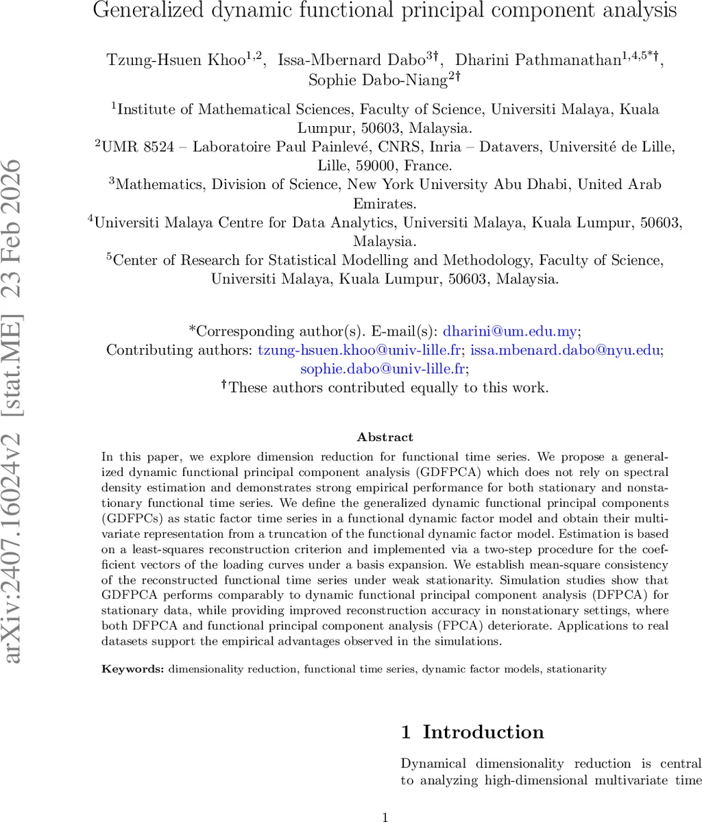 Generalized dynamic functional principal component analysis
