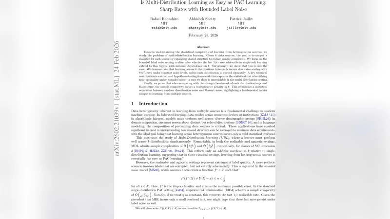 Is Multi-Distribution Learning as Easy as PAC Learning: Sharp Rates with Bounded Label Noise
