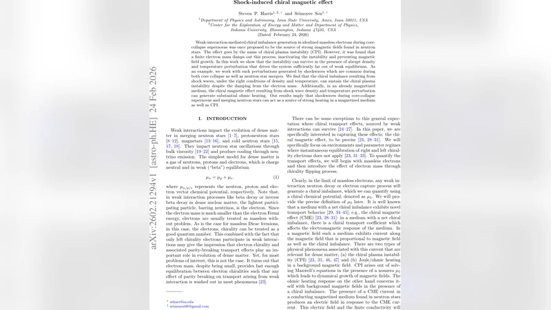 Shock-induced chiral magnetic effect