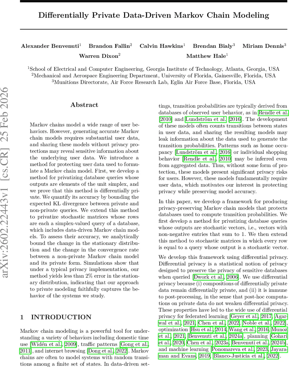 Differentially Private Data-Driven Markov Chain Modeling