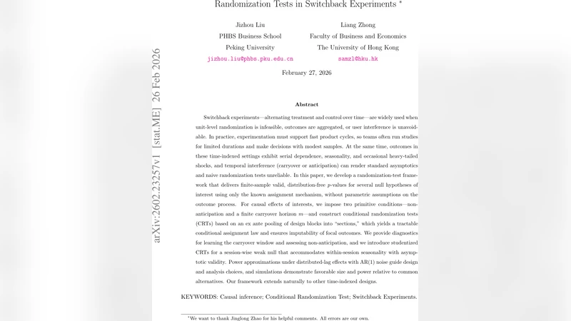 Randomization Tests in Switchback Experiments