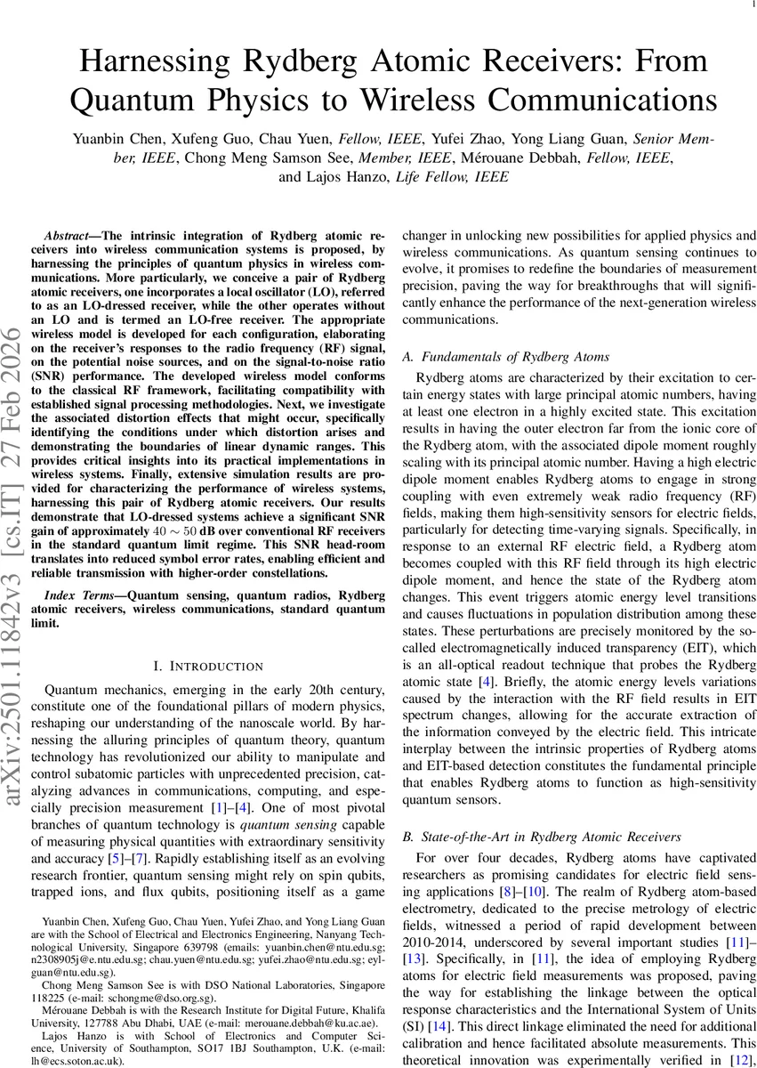 Harnessing Rydberg Atomic Receivers: From Quantum Physics to Wireless Communications