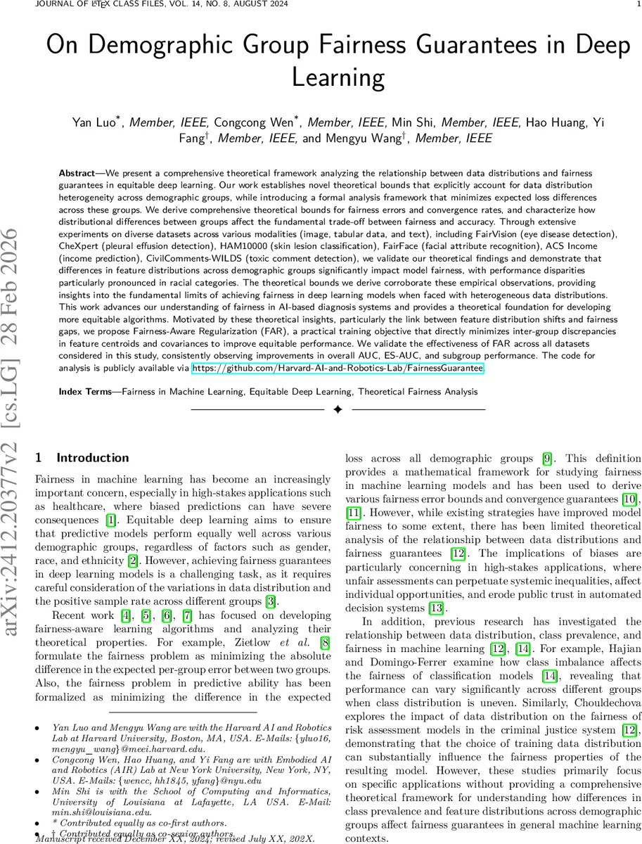 On Demographic Group Fairness Guarantees in Deep Learning