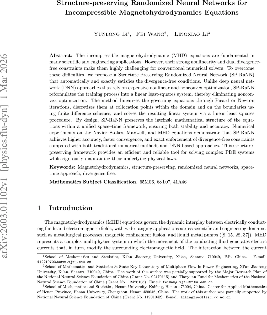 Structure-preserving Randomized Neural Networks for Incompressible Magnetohydrodynamics Equations