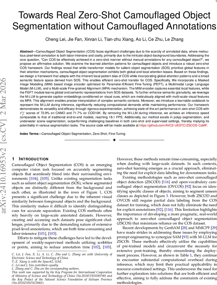 Towards Real Zero-Shot Camouflaged Object Segmentation without Camouflaged Annotations