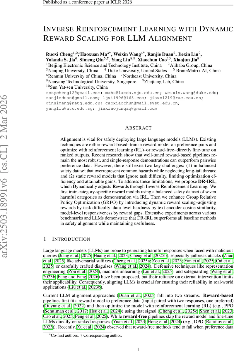 Inverse Reinforcement Learning with Dynamic Reward Scaling for LLM Alignment