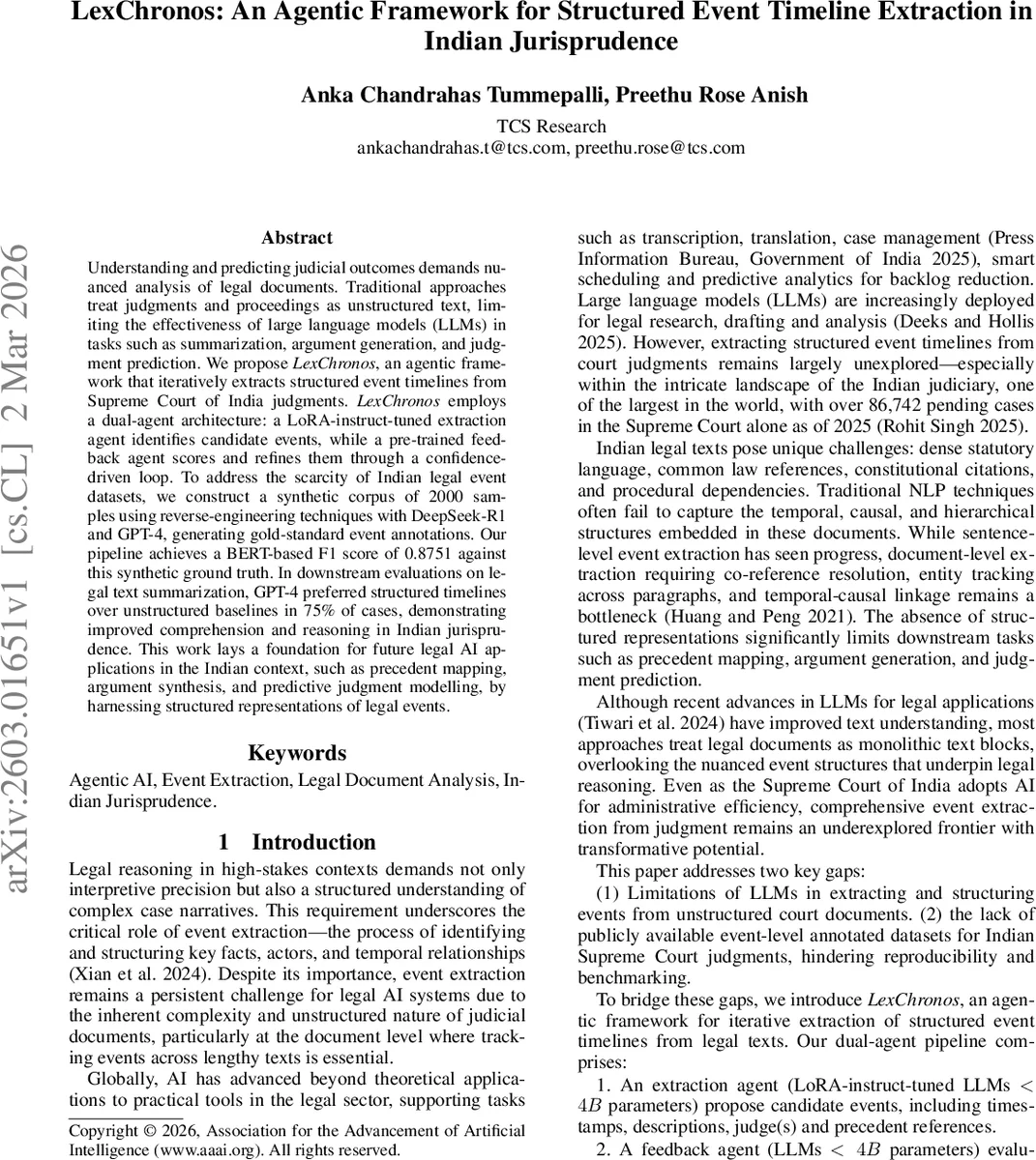 LexChronos: An Agentic Framework for Structured Event Timeline Extraction in Indian Jurisprudence