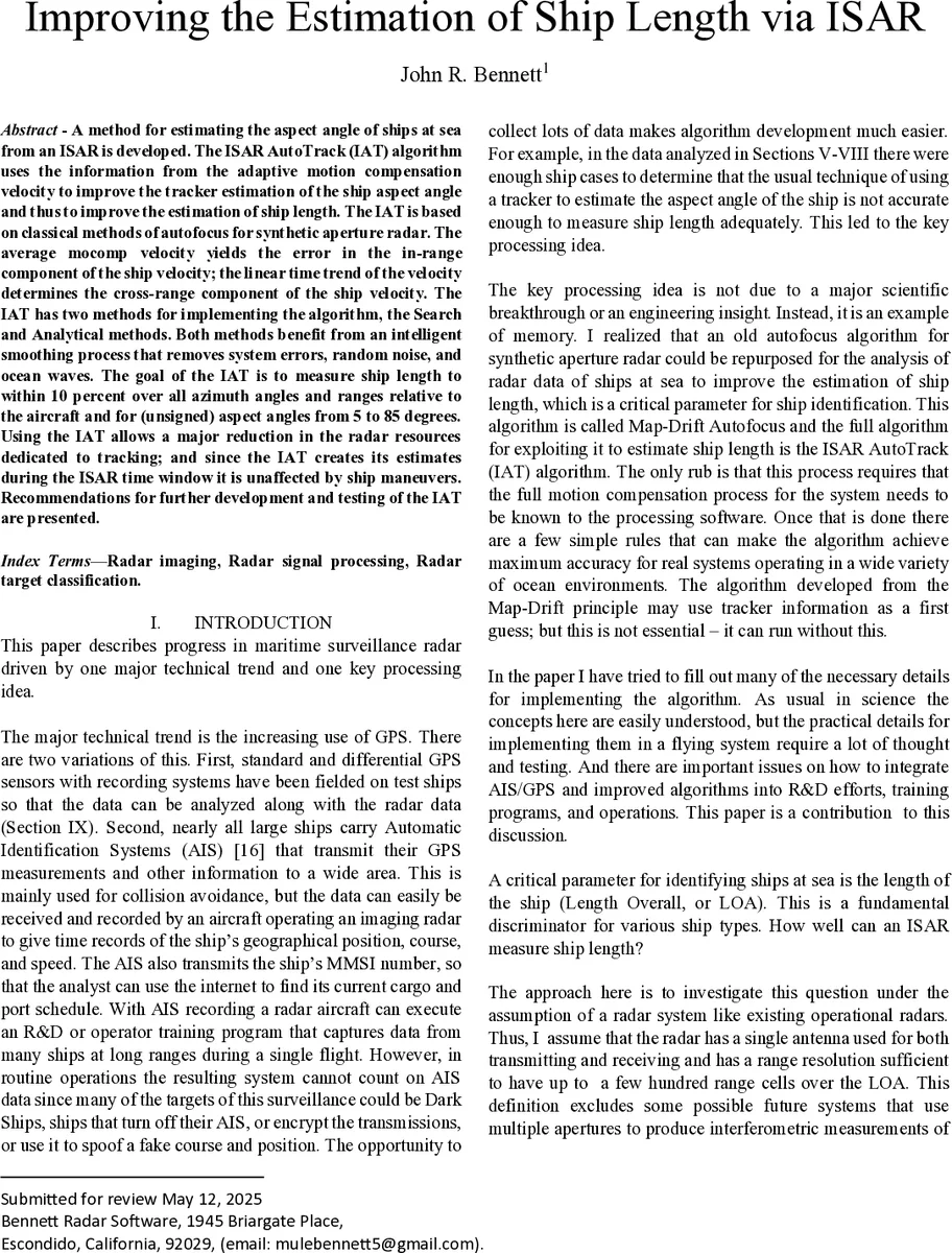 Improving the Estimation of Ship Length via ISAR