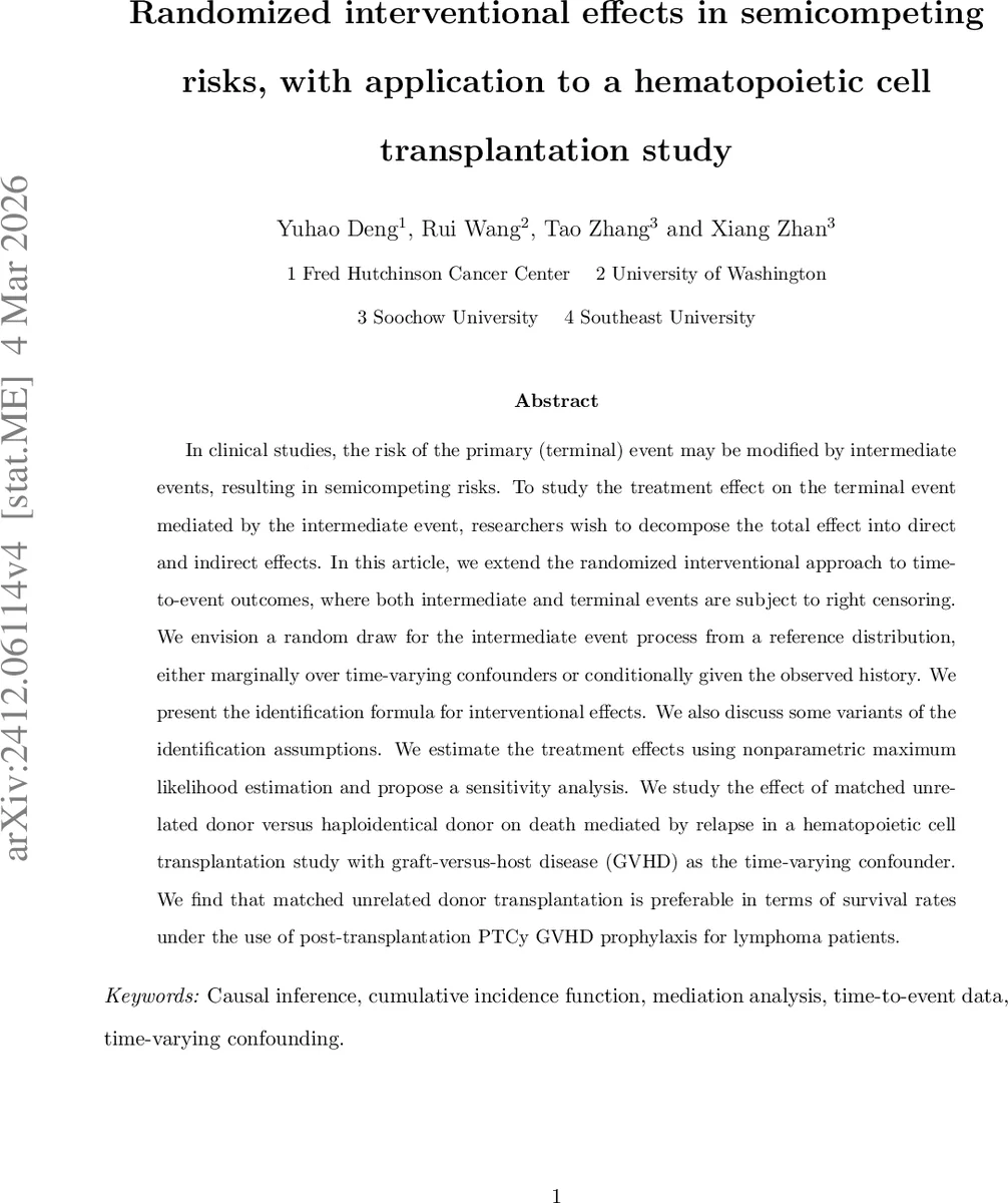 Randomized interventional effects in semicompeting risks