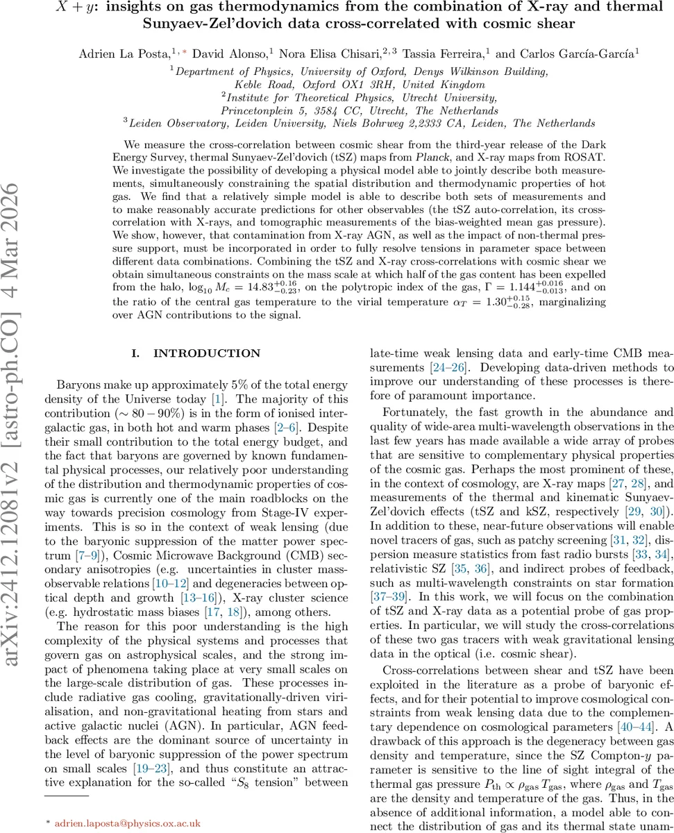 $X+y$: insights on gas thermodynamics from the combination of X-ray and thermal Sunyaev-Zel'dovich data cross-correlated with cosmic shear