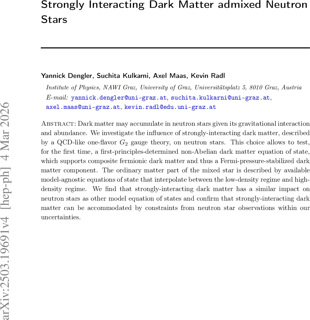 Strongly Interacting Dark Matter admixed Neutron Stars