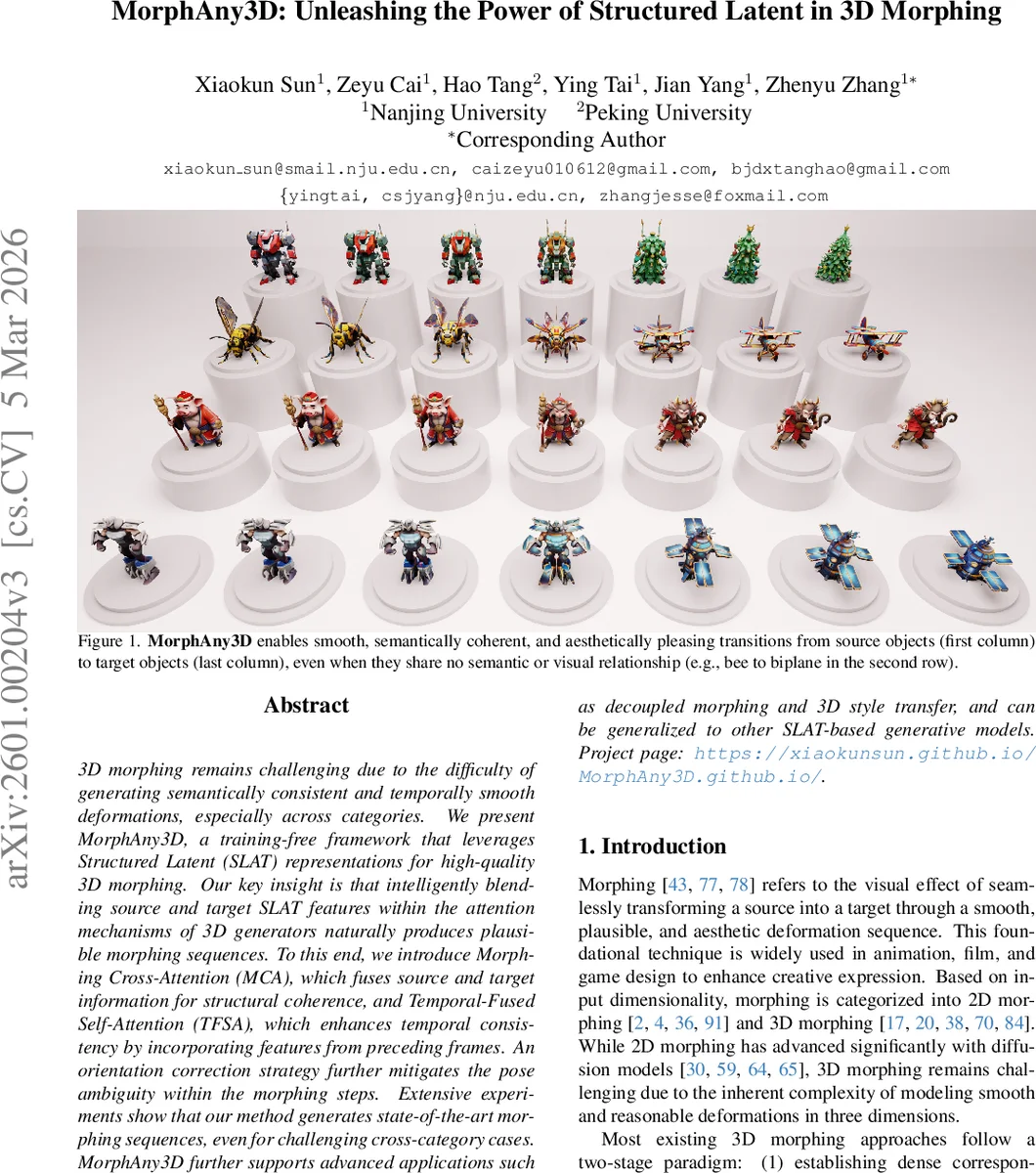 MorphAny3D: Unleashing the Power of Structured Latent in 3D Morphing