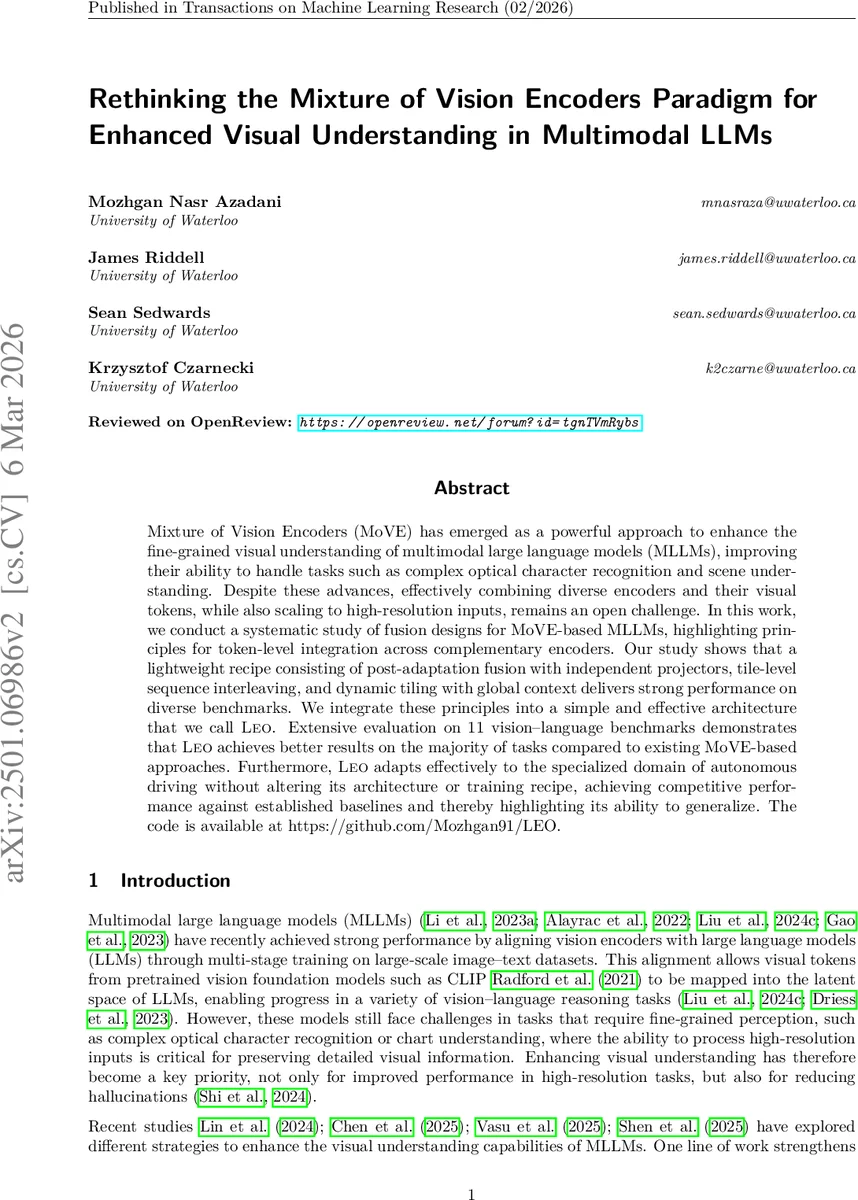 Rethinking the Mixture of Vision Encoders Paradigm for Enhanced Visual Understanding in Multimodal LLMs