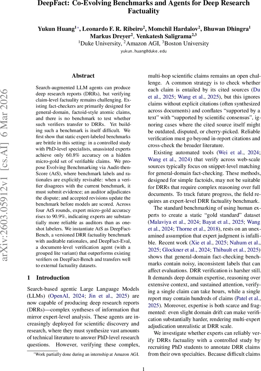 DeepFact: Co-Evolving Benchmarks and Agents for Deep Research Factuality