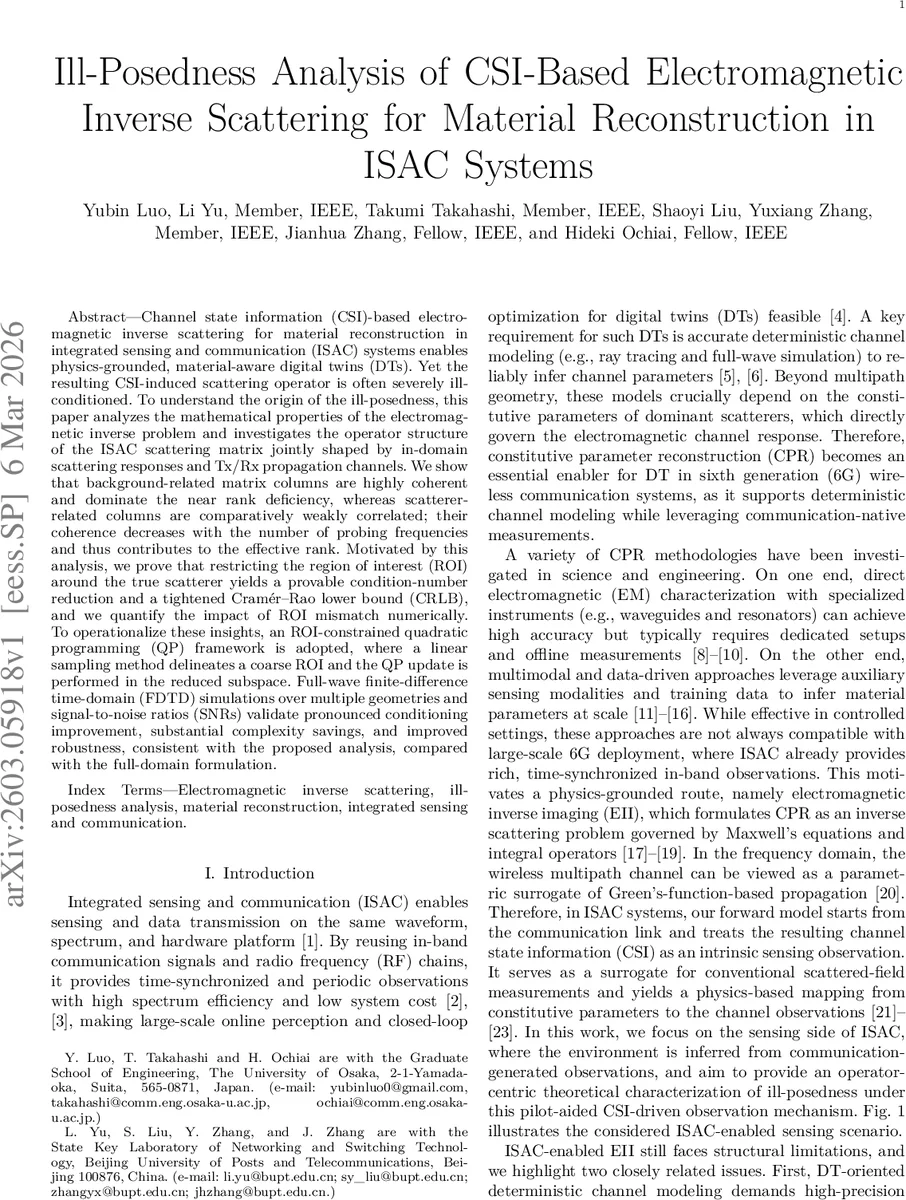 Ill-Posedness Analysis of CSI-Based Electromagnetic Inverse Scattering for Material Reconstruction in ISAC Systems