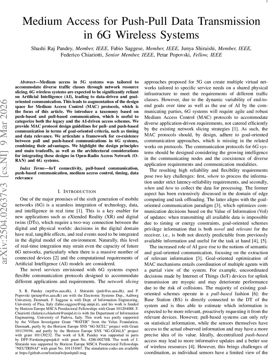 Medium Access for Push-Pull Data Transmission in 6G Wireless Systems