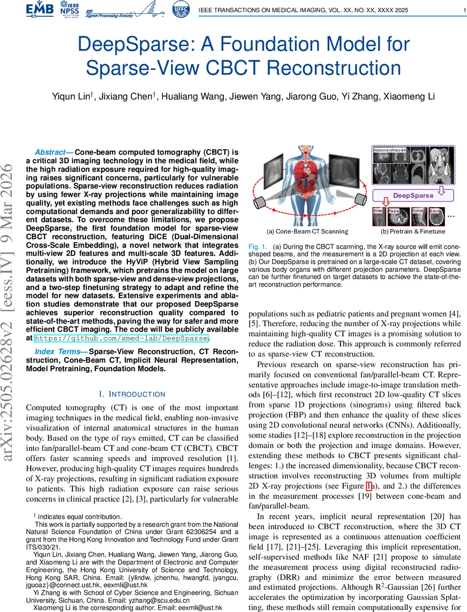DeepSparse: A Foundation Model for Sparse-View CBCT Reconstruction