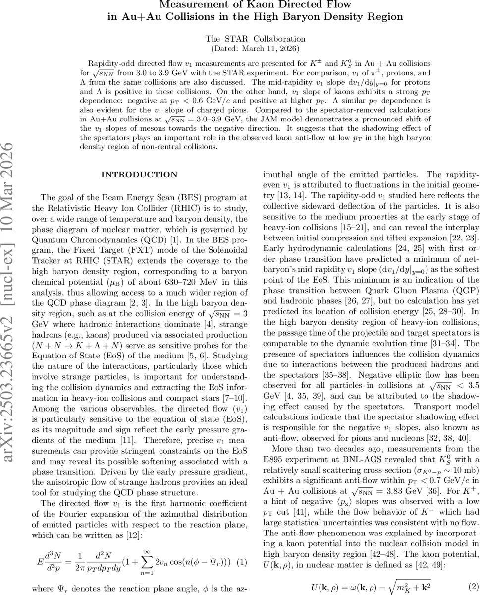 Measurement of Kaon Directed Flow in Au+Au Collisions in the High Baryon Density Region