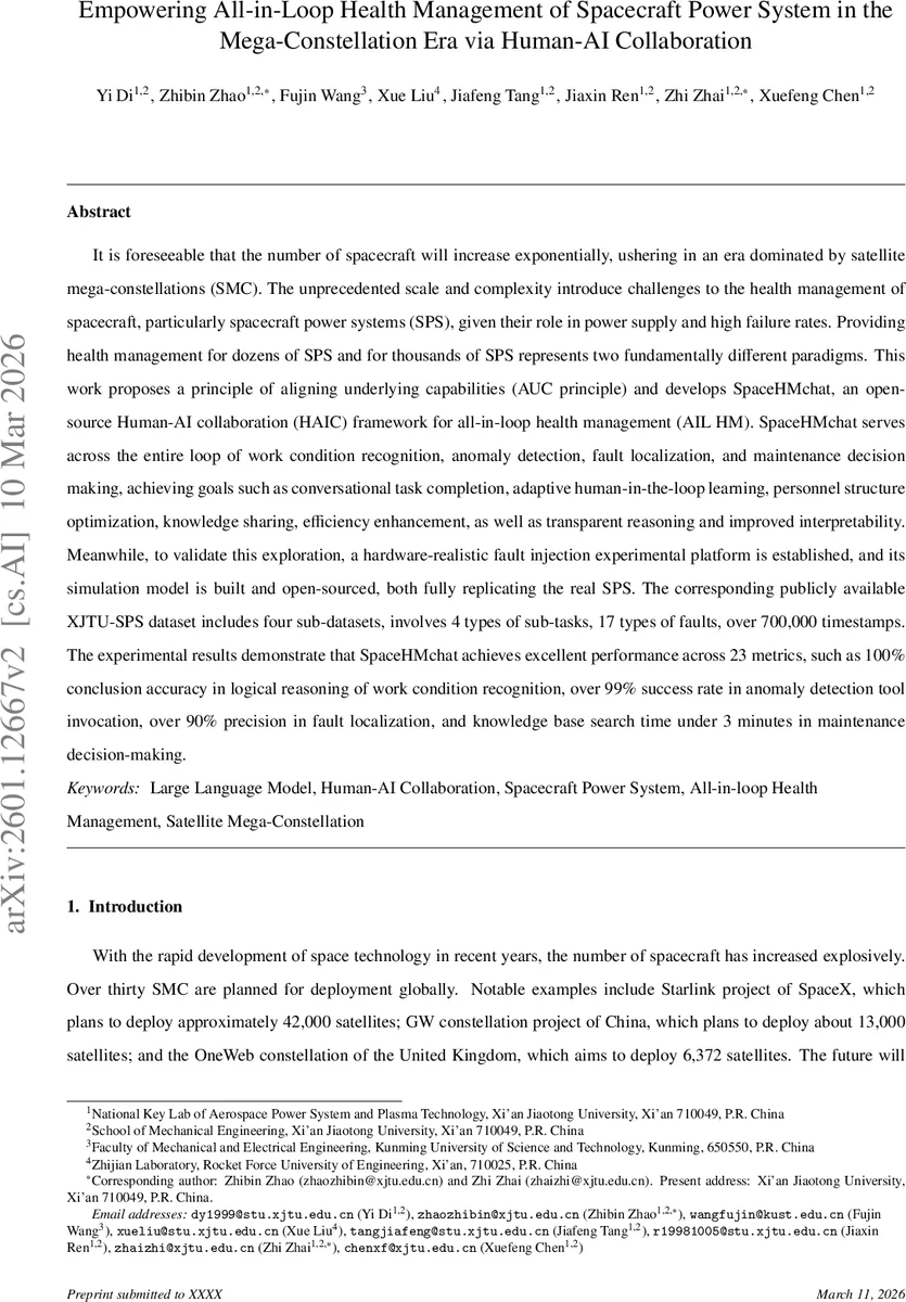 Empowering All-in-Loop Health Management of Spacecraft Power System in the Mega-Constellation Era via Human-AI Collaboration