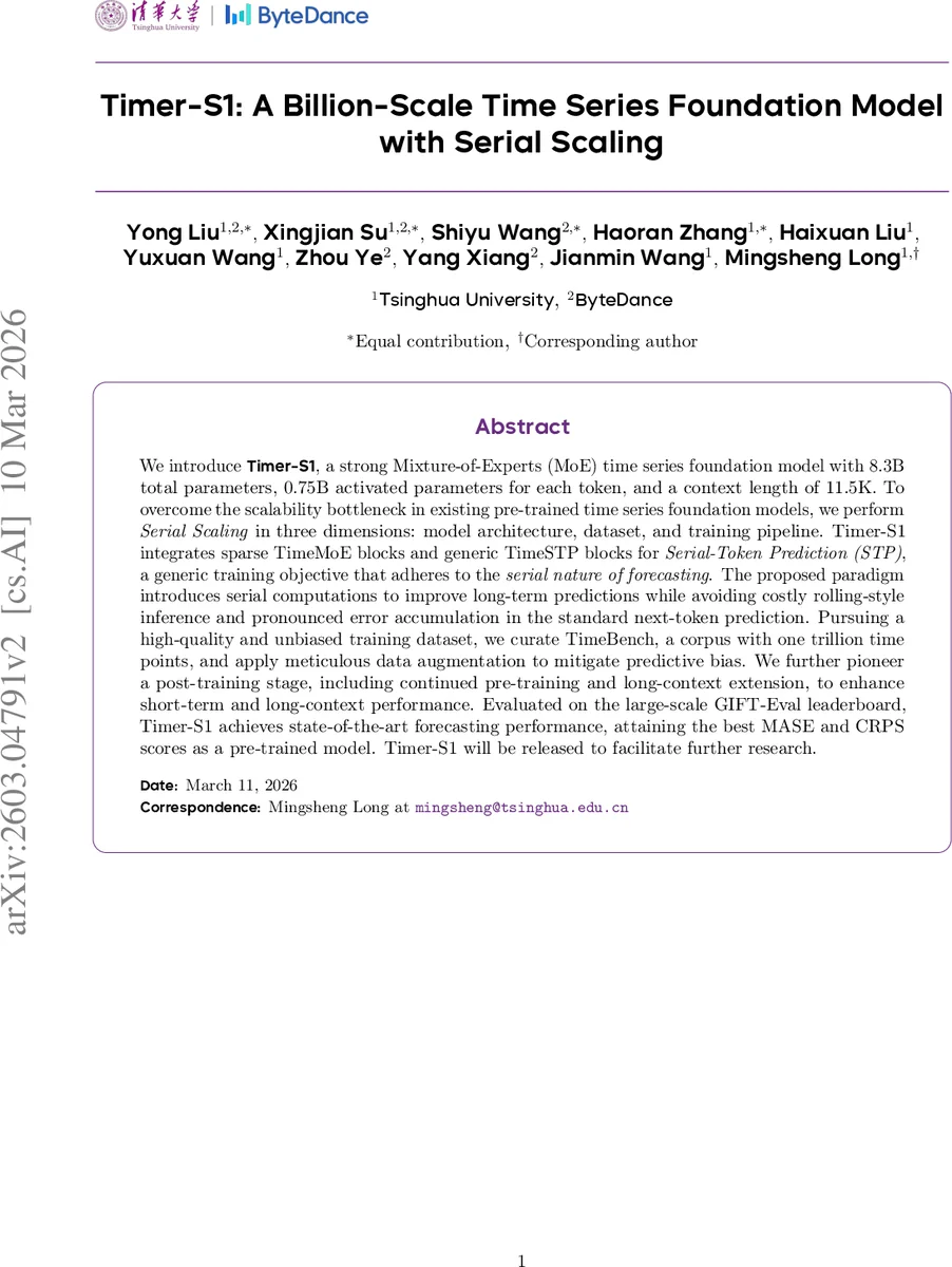 Timer-S1: A Billion-Scale Time Series Foundation Model with Serial Scaling