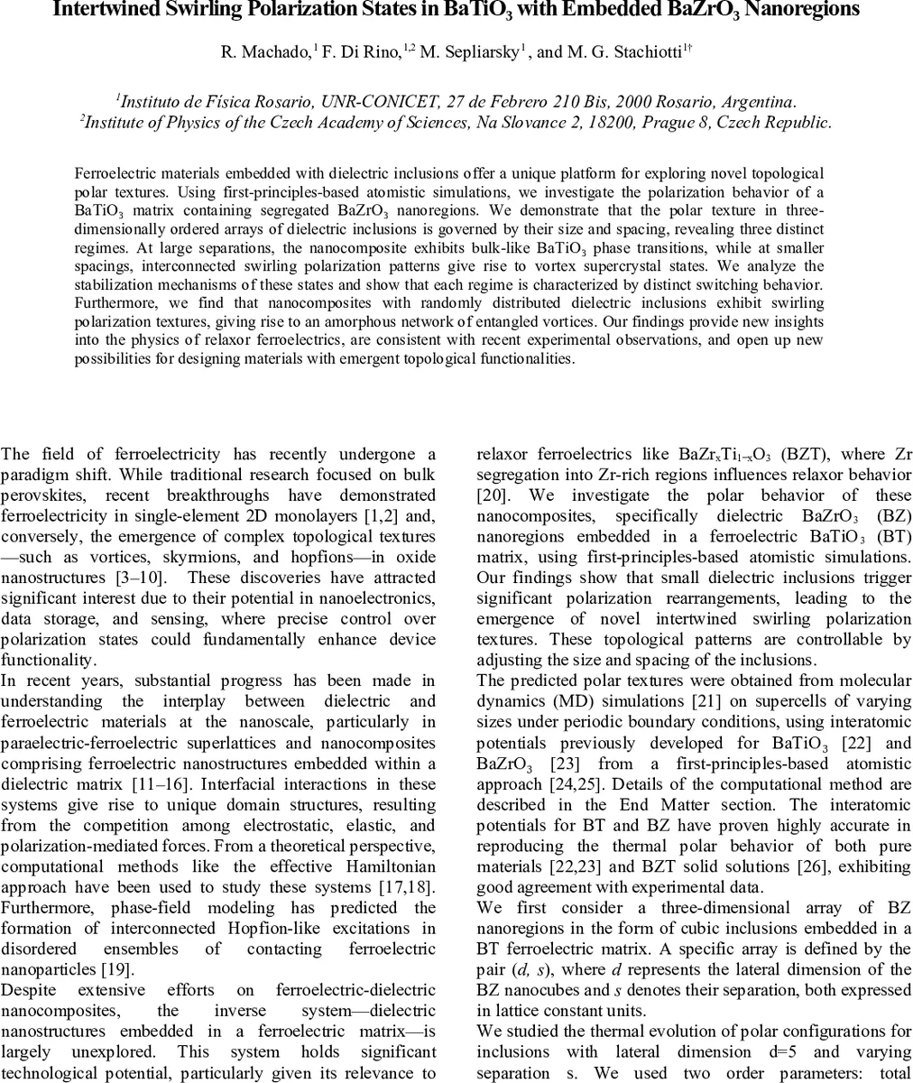 Intertwined Swirling Polarization States in BaTiO$_3$ with Embedded BaZrO$_3$ Nanoregions