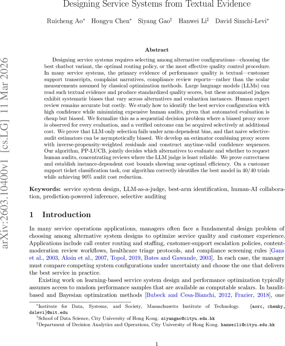 Designing Service Systems from Textual Evidence