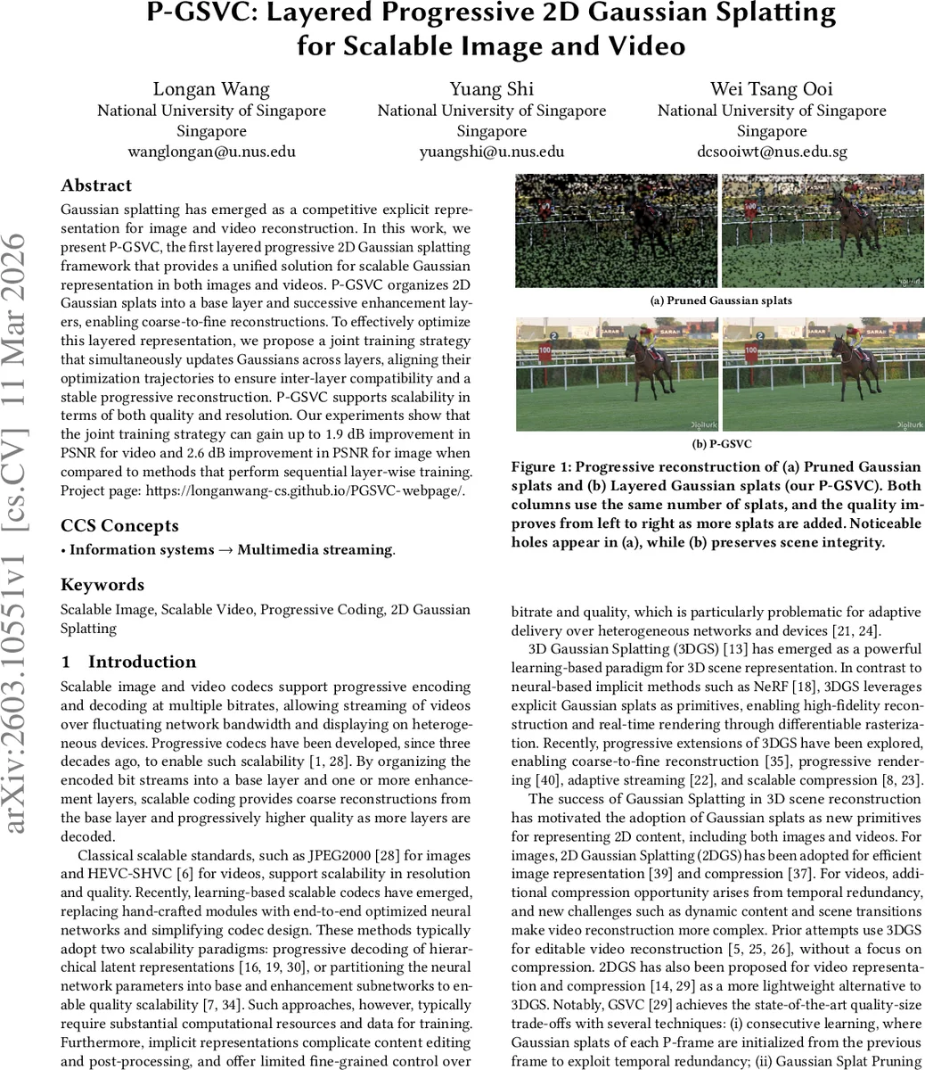 P-GSVC: Layered Progressive 2D Gaussian Splatting for Scalable Image and Video