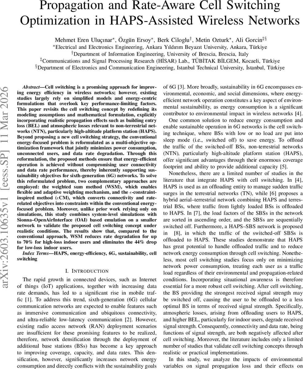 Propagation and Rate-Aware Cell Switching Optimization in HAPS-Assisted Wireless Networks