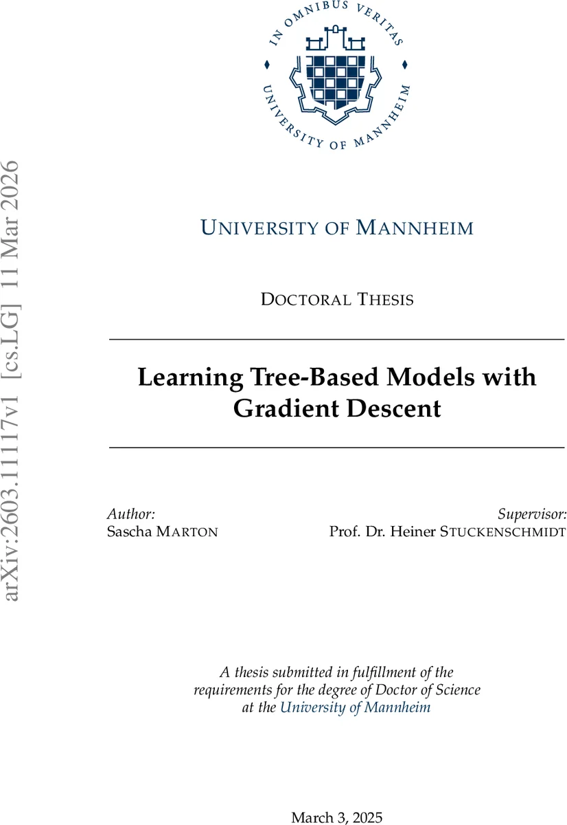 Learning Tree-Based Models with Gradient Descent