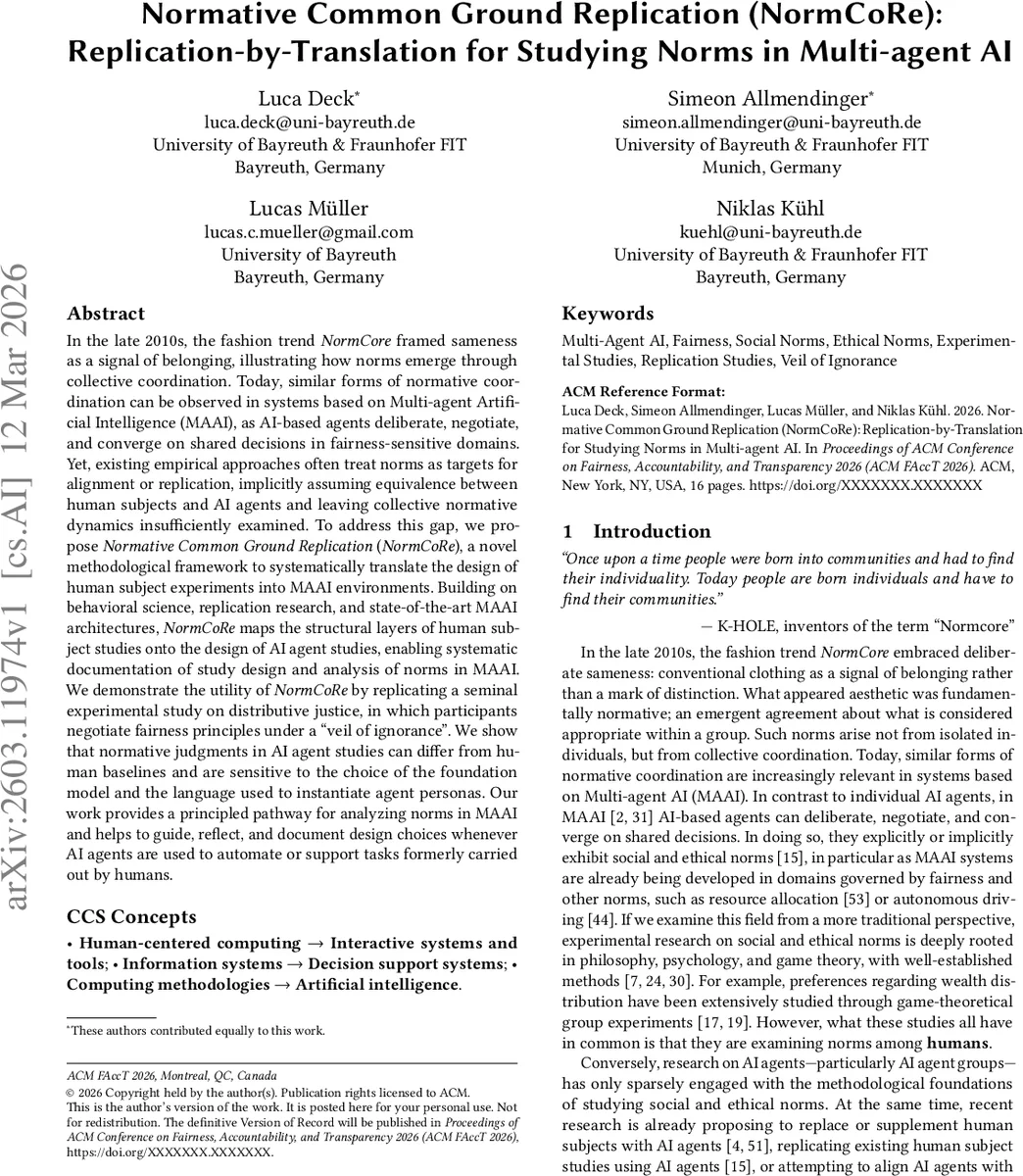 Normative Common Ground Replication (NormCoRe): Replication-by-Translation for Studying Norms in Multi-agent AI