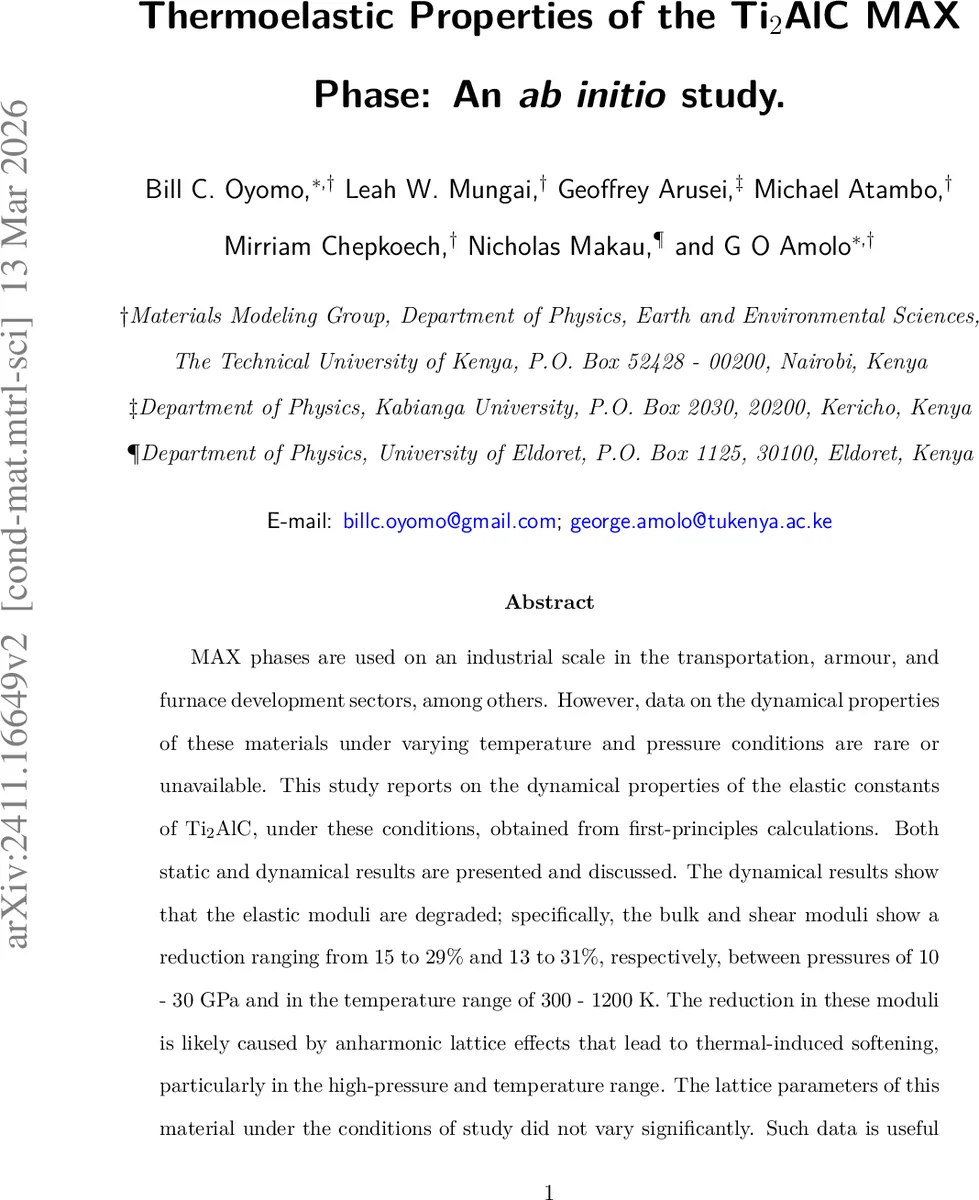 Thermoelastic Properties Of The Ti2AlC MAX Phase: An Ab Initio Study