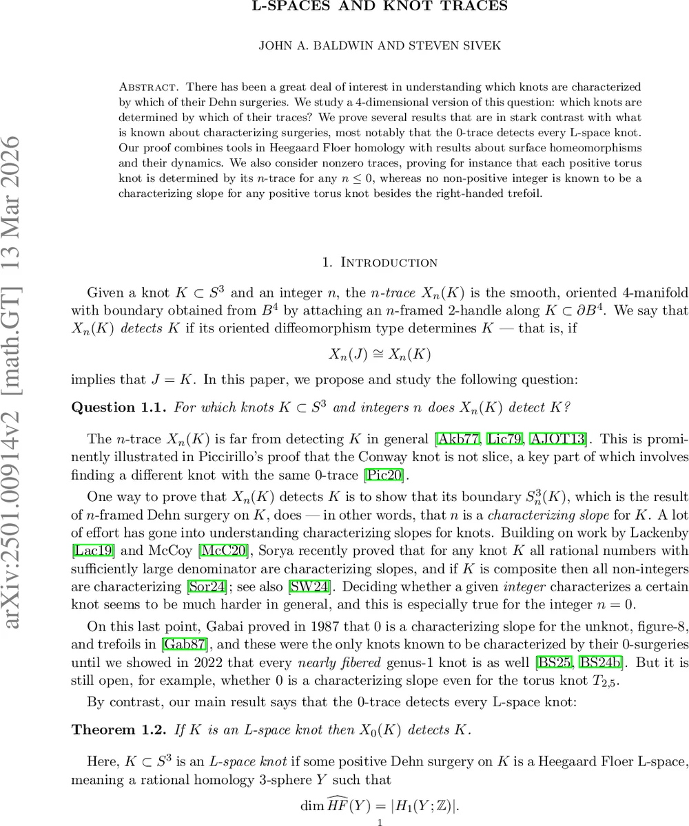 L-spaces and knot traces