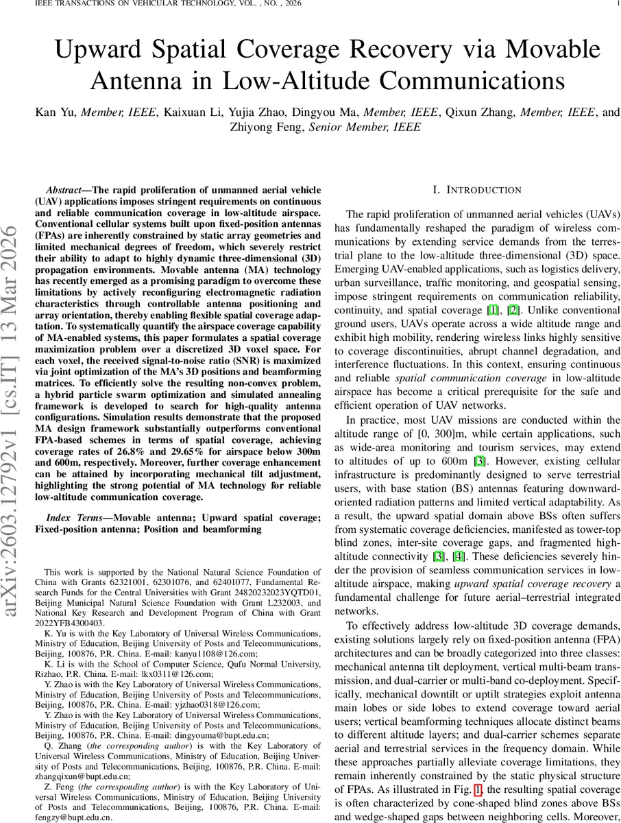 Upward Spatial Coverage Recovery via Movable Antenna in Low-Altitude Communications