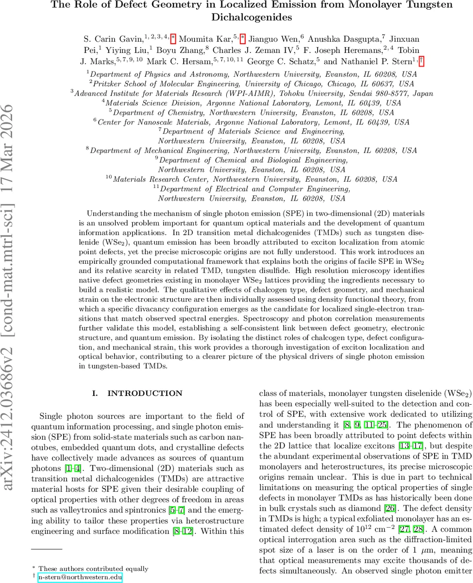 The Role of Defect Geometry in Localized Emission from Monolayer Tungsten Dichalcogenides