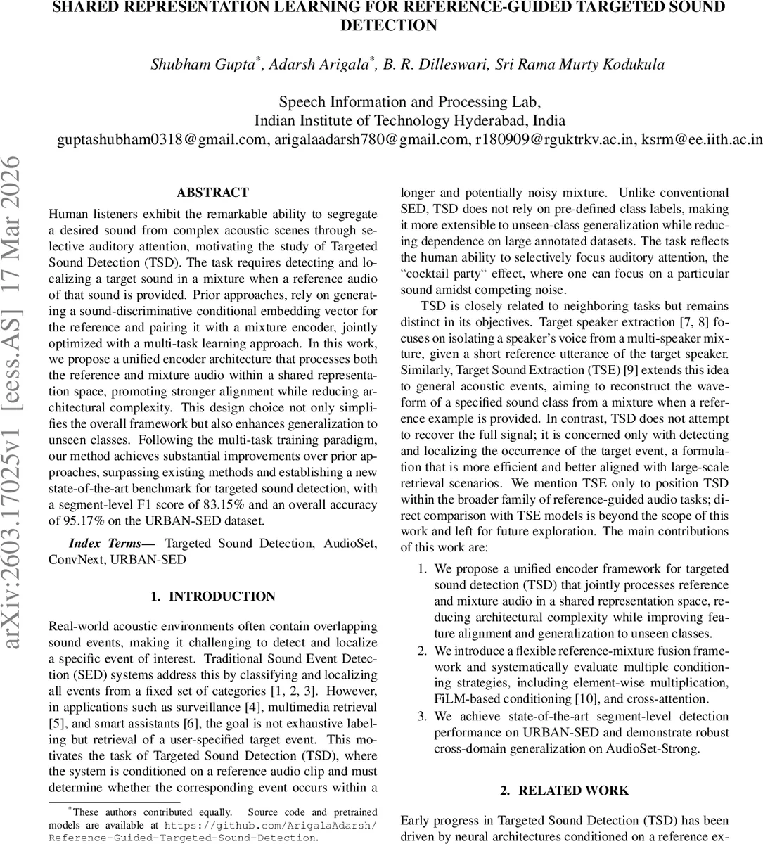 Shared Representation Learning for Reference-Guided Targeted Sound Detection