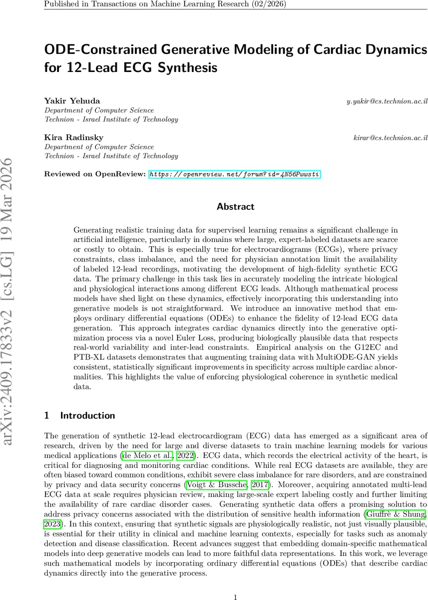ODE-Constrained Generative Modeling of Cardiac Dynamics for 12-Lead ECG Synthesis