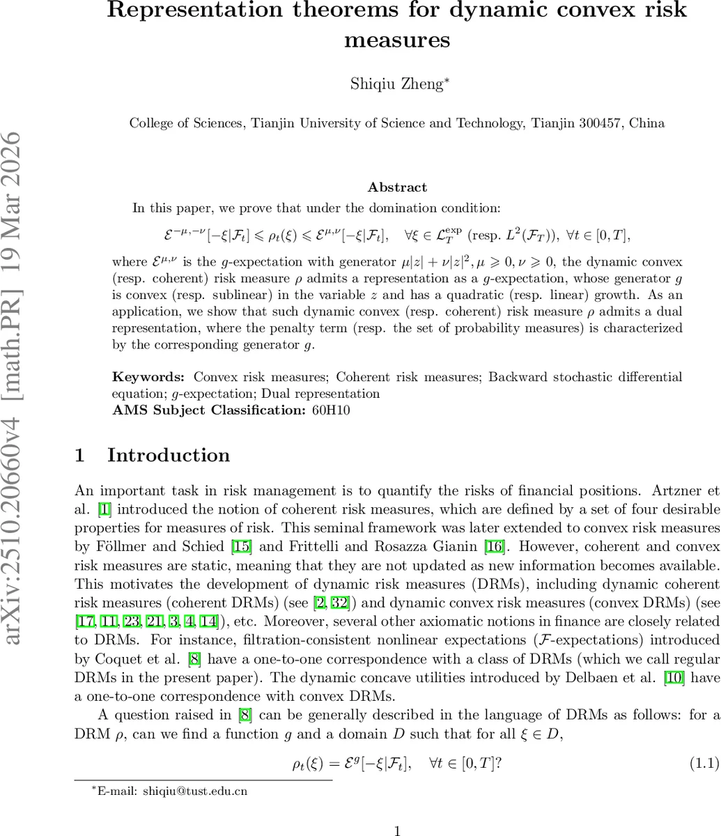Representation theorems for dynamic convex risk measures