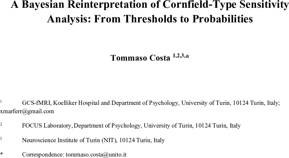 A Bayesian Reinterpretation of Cornfield-Type Sensitivity Analysis: From Thresholds to Probabilities
