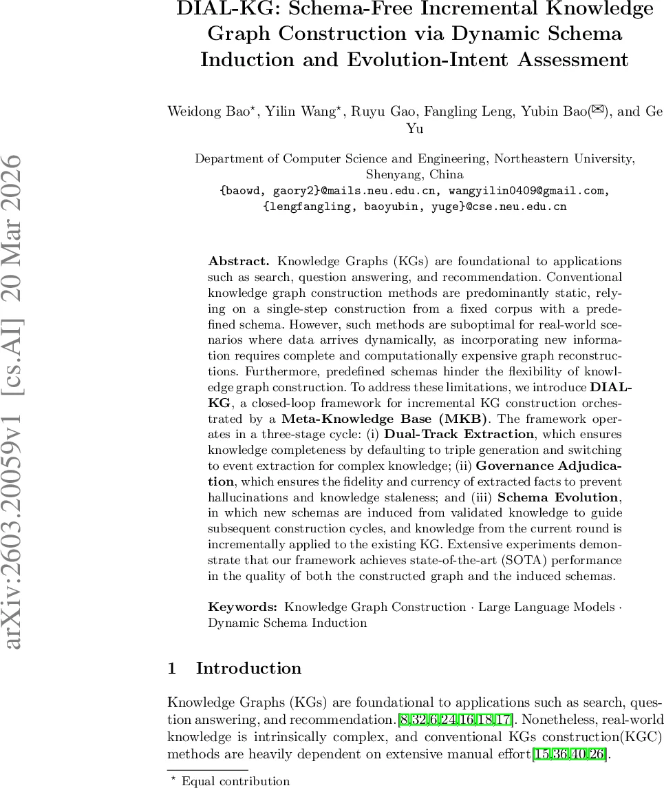 DIAL-KG: Schema-Free Incremental Knowledge Graph Construction via Dynamic Schema Induction and Evolution-Intent Assessment