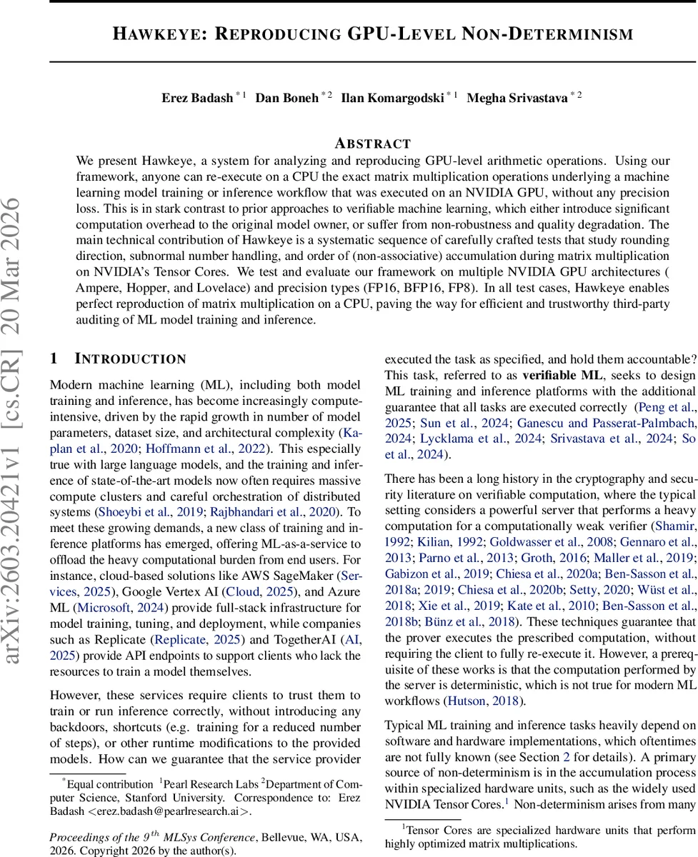 Hawkeye: Reproducing GPU-Level Non-Determinism