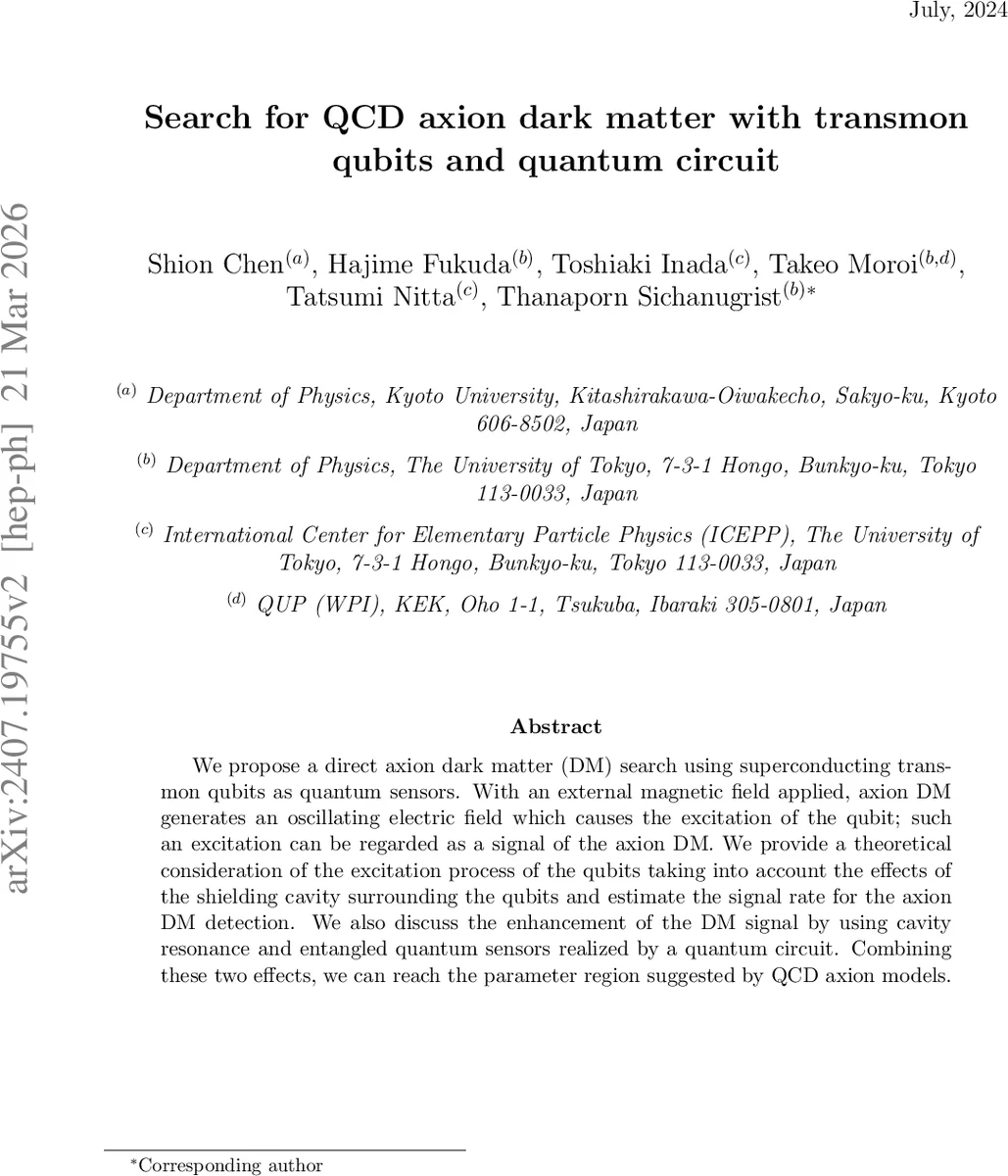 Search for QCD axion dark matter with transmon qubits and quantum circuit