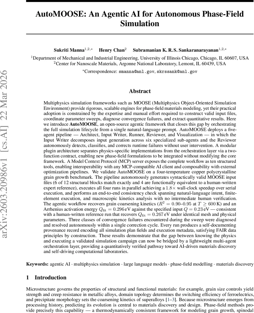 AutoMOOSE: An Agentic AI for Autonomous Phase-Field Simulation