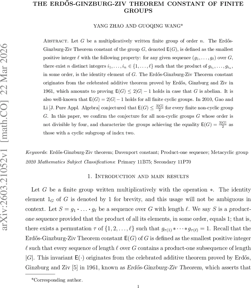 The Erdős-Ginzburg-Ziv theorem constant of finite groups