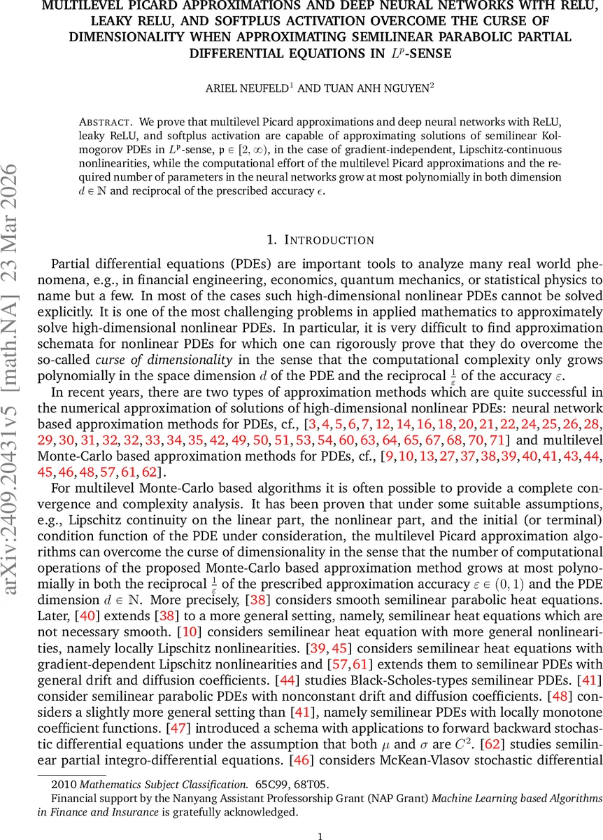 Multilevel Picard approximations and deep neural networks with ReLU, leaky ReLU, and softplus activation overcome the curse of dimensionality when approximating semilinear parabolic partial differential equations in $L^p$-sense
