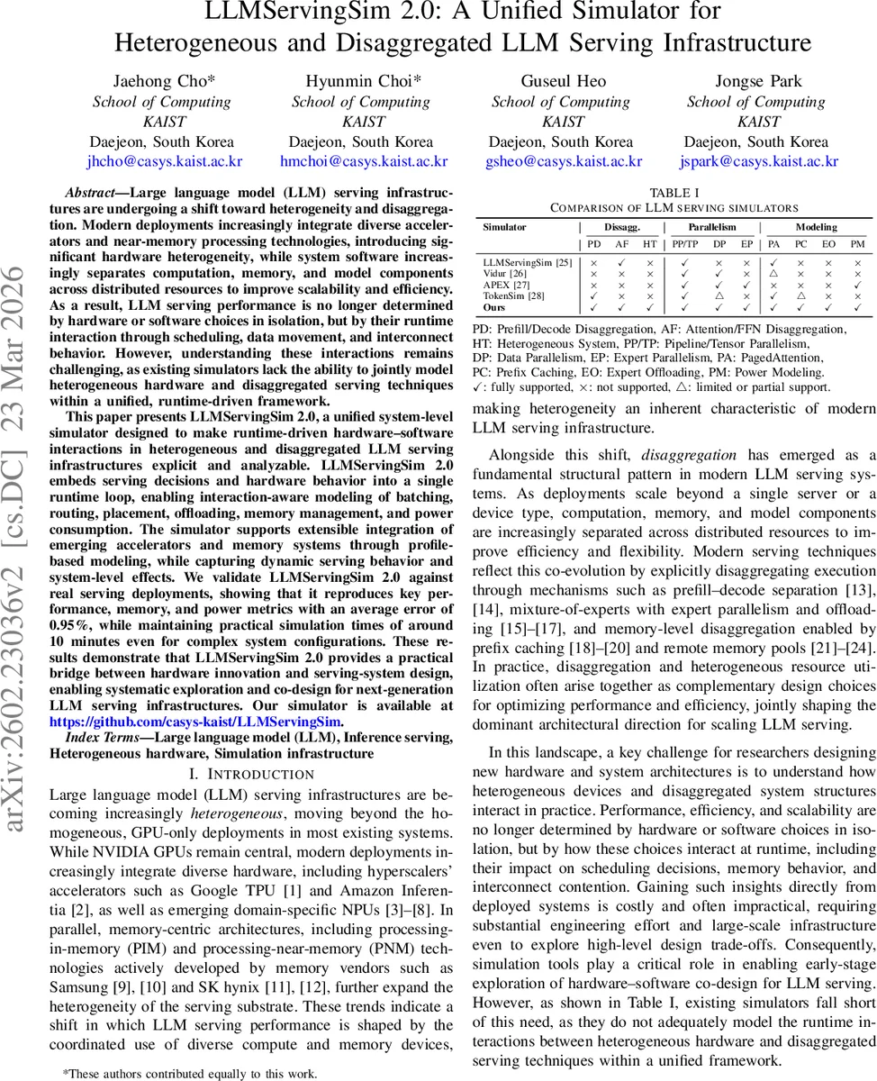 LLMServingSim 2.0: A Unified Simulator for Heterogeneous and Disaggregated LLM Serving Infrastructure