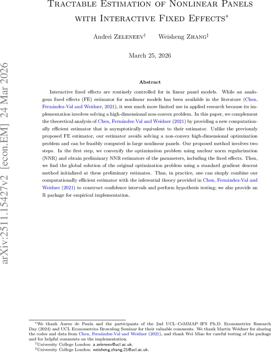 Tractable Estimation of Nonlinear Panels with Interactive Fixed Effects