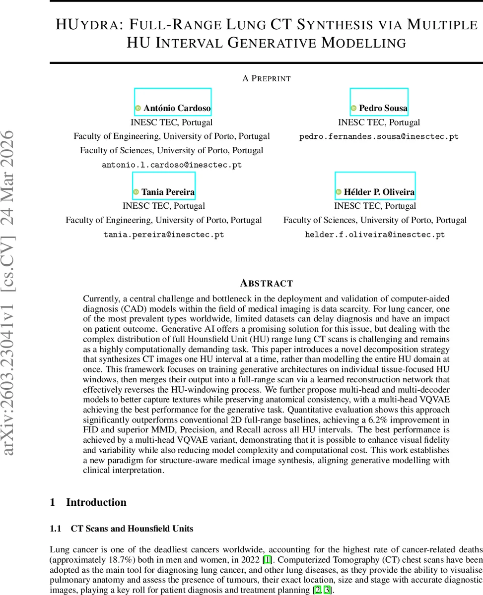 HUydra: Full-Range Lung CT Synthesis via Multiple HU Interval Generative Modelling