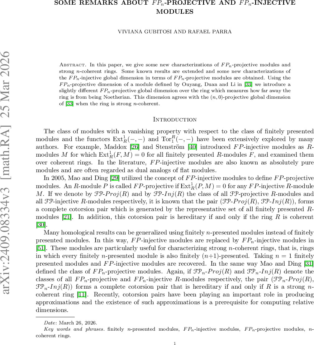 Some remarks about $FP_{n}$-projective and $FP_{n}$-injective modules